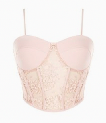 Bustier-Top mit Spitzeneinsatz