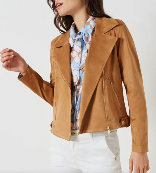 Jacke camello beige wildlederoptik