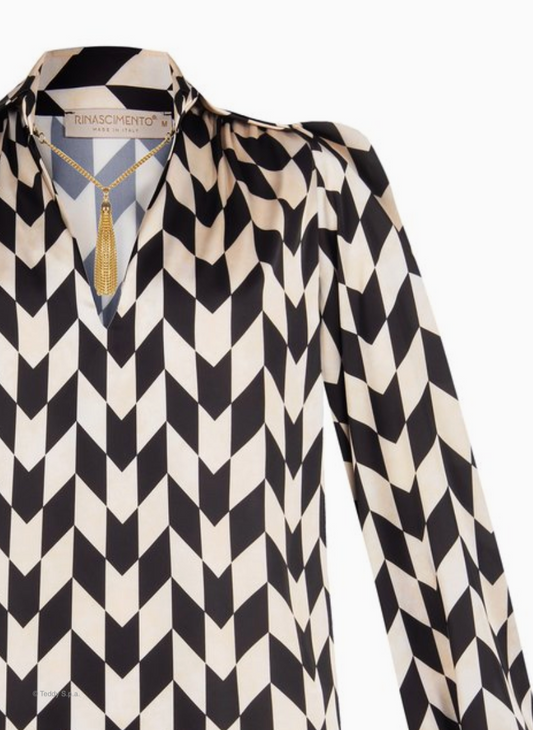 Bluse var nero geometric