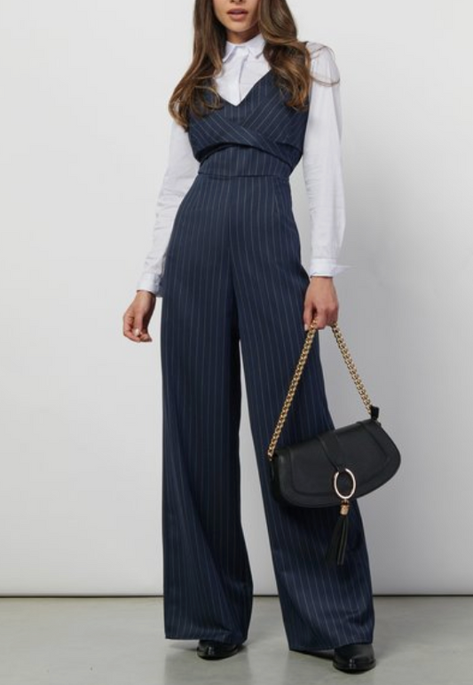 Jumpsuit var blu gestreift