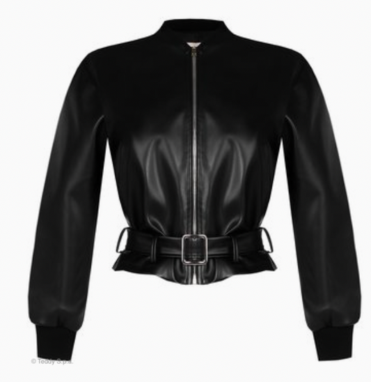 Blazer Jacke nero lederoptik