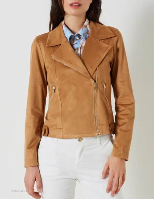 Jacke camello beige wildlederoptik