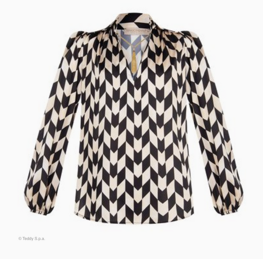 Bluse var nero geometric
